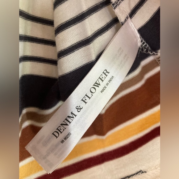 Denim & Flower Stripe Tee - Picture 4 of 7